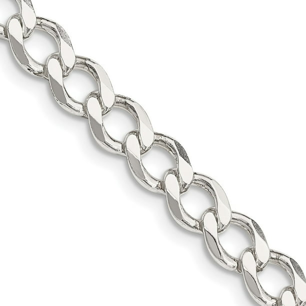 Sterling Silver Italian Chain Necklace 6.4mm 180 Gage Beveled Curb 